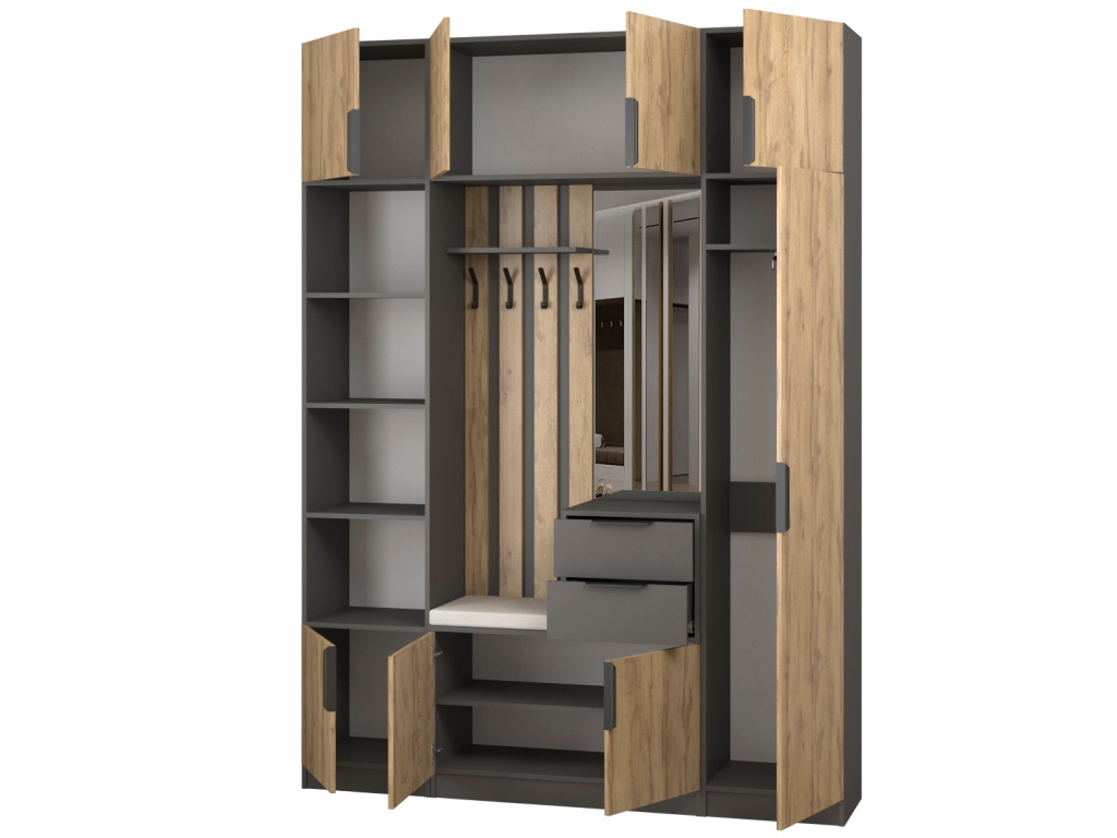 Прихожая Трим 1_откр (темно-серый - дуб вотан).jpg Прихожая Трим 1_откр (темно-серый - дуб вотан).jpg